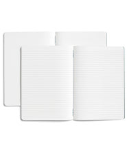 Hlaða mynd inn í gallerískoðara, Karst A5 stílabækur úr steinapappír. - Tvær bækur, línustrikuð og með auðum síðum, Ljós bleikar.