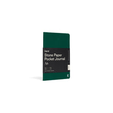 Hlaða mynd inn í gallerískoðara, Karst A6 vasabók úr steinapappír. - Auðar síður, Dökk Græn.