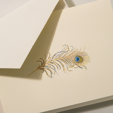 Hlaða mynd inn í gallerískoðara, Crane bréfsefni. - Páfuglafjöður