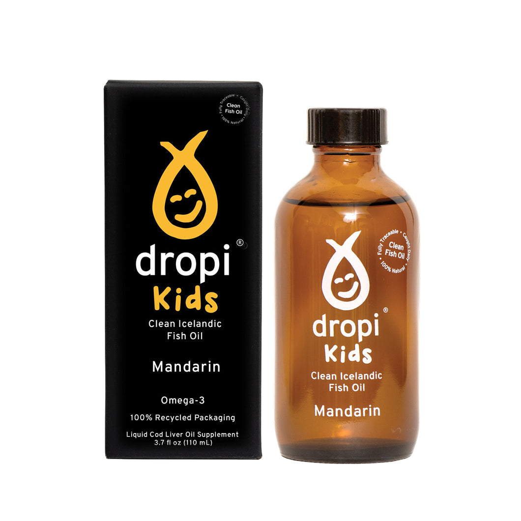 Krakka Dropi, Þorskalýsi - 110ml. Mandarína.